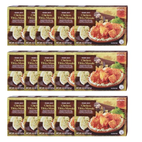 Trader Joe's Chicken Tikka Masala - Gluten Free - 8.5Oz Per Box, 15 Boxes Total - Authentic Indian Recipe #TOP30
