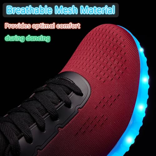 Image of BosenHulu Light Up Shoes for Women Men USB Charging LED Shoes Adult Halloween Dancing Glowing Luminous Trainers Gradient Colors Mesh Upper Party Revel Flashing Sneakers