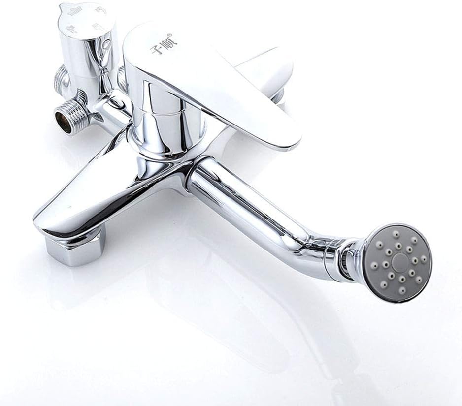 Shower Faucet Set Mixer Tap, Gold Plated Bath Shower Faucet Wall Mounted, Bathroom Brass Shower Faucet