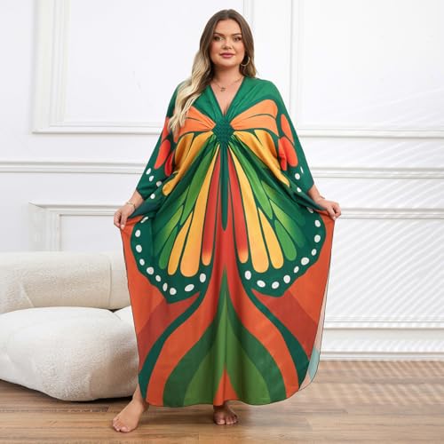 Image of Kaftan Dress for Women - Plus Size Caftan Maxi Beach Dress Moo Moos Loungewear, Swimsuit Cover Up for Beach, Pool or Vacation