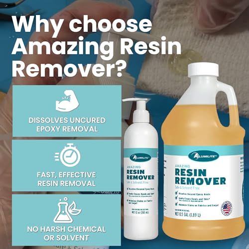 Alumilite Amazing Eco-Friendly Resin Remover 64 Oz, Easily Removes Uncured Epoxy Resin, Ideal for Making Heart Casting, Surface Cleaning, Tools, and Bottles