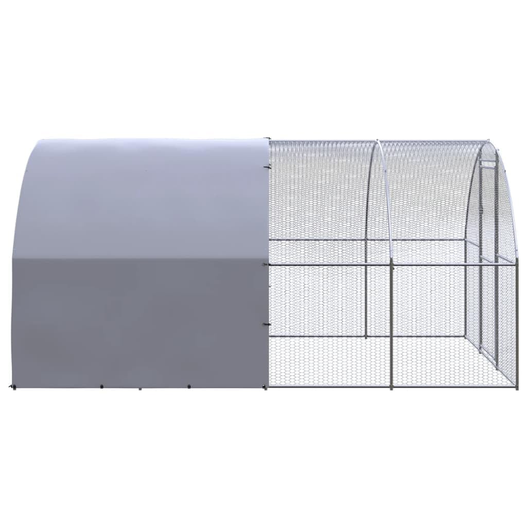 Pollaio per esterni in acciaio zincato, 3 x 4 x 2 m, con tetto in polietilene impermeabile, capiente recinto per conigli, porcellini d'India, criceti, roditori, furetti, ricci