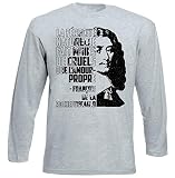 teesquare1st Men's François De La Rochefoucauld L`Amour Propre Grey Long Sleeved T-Shirt Size XXLarge