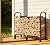 CALIDOLA 4ft Firewood Rack Heavy Duty Indoor Outdoor Firewood Storage Log Rack with Cover?Black Round Tube