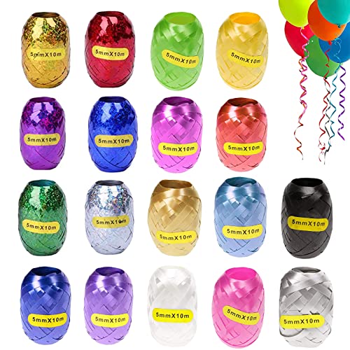18 Rollen Ringelband In Bunten Farben, 10 m je Rolle Geschenkband,...