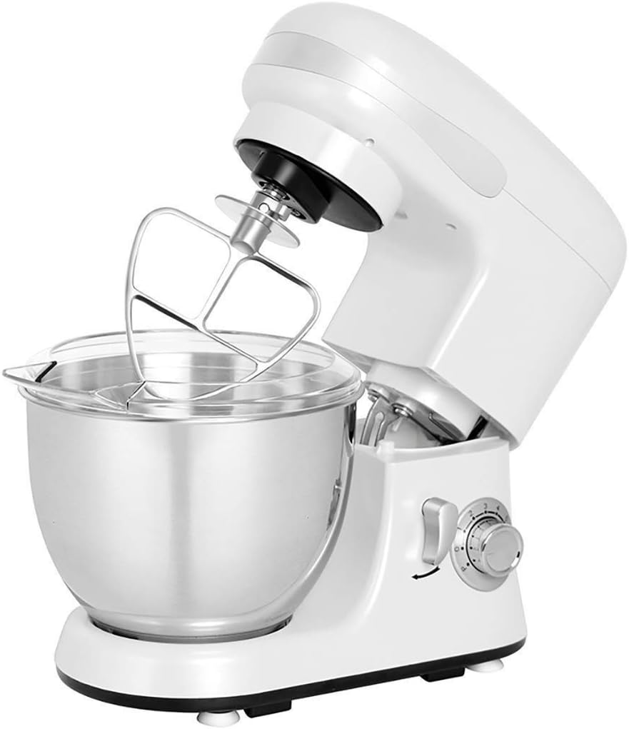 Electric Stand Mixer Tilt-Head Kitchen Food Mixing Machine Spout Stainless Steel Bowl Low Noisy Dough Hook Egg Whisk Beater for Cake Bread and Pizza