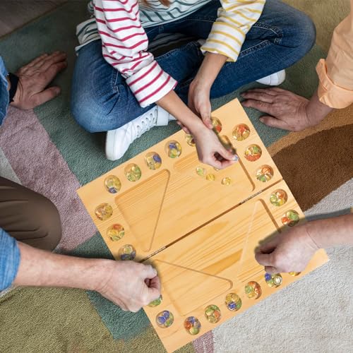 Juego de Mesa Mancala Plegable de Madera para 4 Jugadores miniatura 6