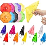 Hiawbon 1:6 Scale 8 Pcs Miniature Umbrellas Adjustable Mini Colorful Sunny Rainy Umbrella for 18...