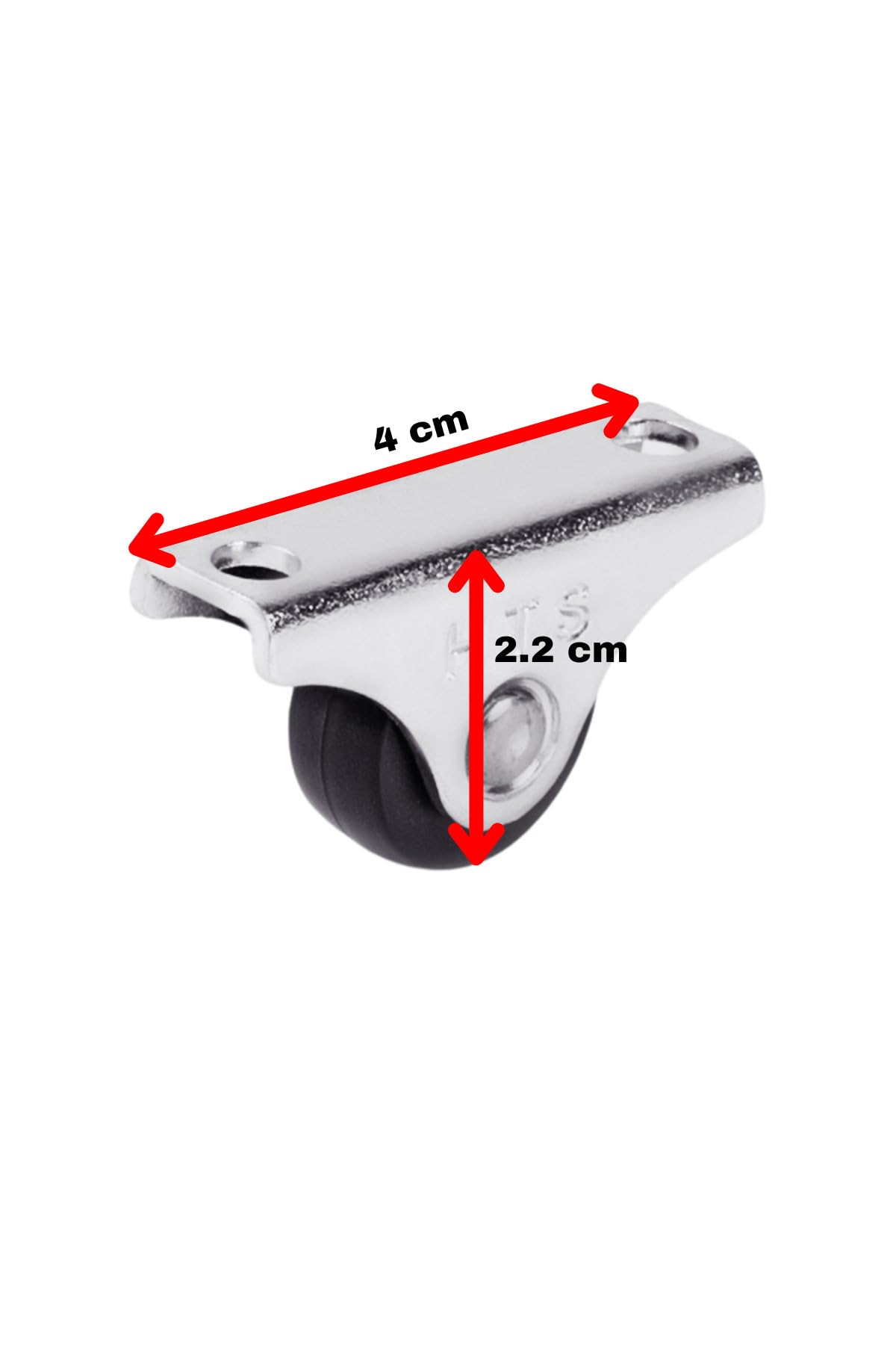 Mini Sabit Mobilya Tekerlekleri, Siyah, 4cm x 2.2cm, 15 Kg Taşıma Kapasitesi, 19mm Makara Çapı, Sehpa ve Komidin için, Vidalar Dahil, 16 Adet