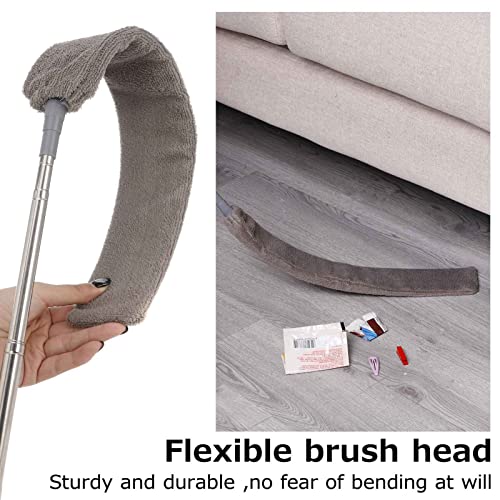 Heyu-Lotus Einziehbarer Spalt-Staubreiniger mit 4 Abwaschbaren Tüchern, Mikrofaser-Handstaubwedel, dehnbarer Staubwedel mit Edelstahl-Teleskopstange, Mikrofaser-Eckbesen