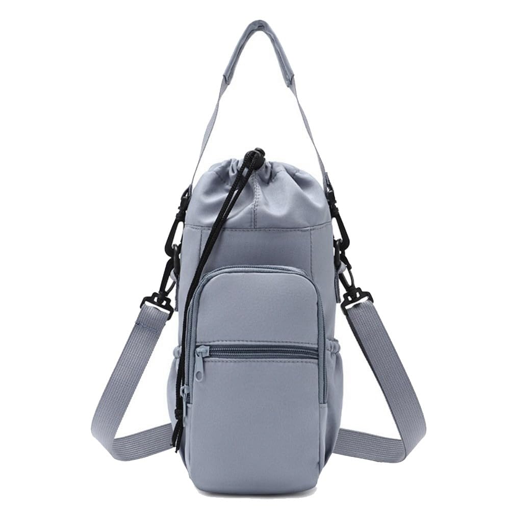 Crossbody, Adjustable Water Bottle Carrier with Phone Pocket, Hands-Free Leakproof Sleeve for Hiking, Travel, Walking, Fits 1 Litre Bottles(Blue)