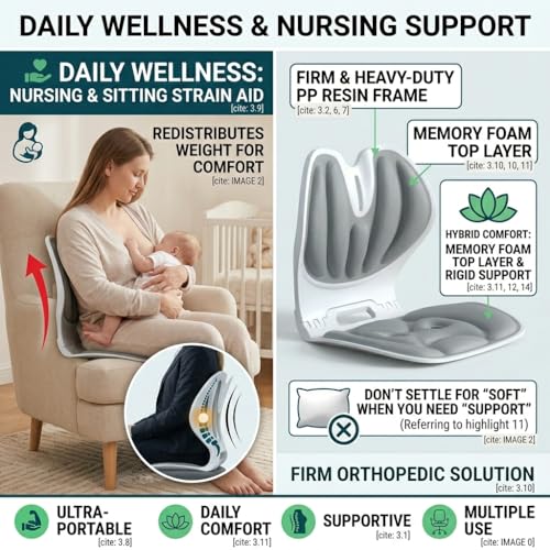 Jarler Foldable Ergonomic Lumbar Support Curve for Office Chair, Portable Posture Corrector Back Curve Seat, Pain Relief (Gray, M) by Jarler - Image 8