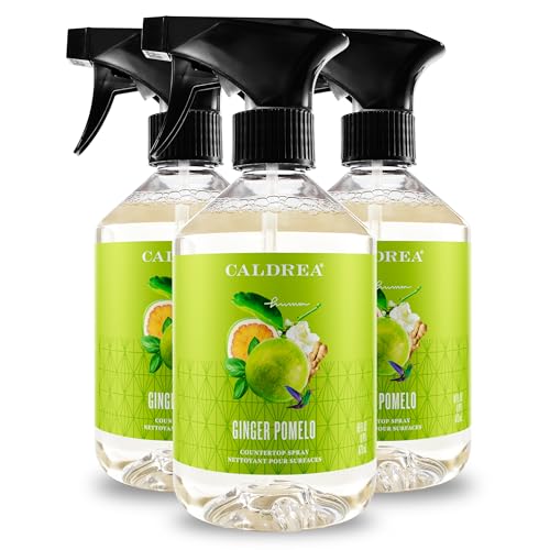 Caldrea Multi-surface Countertop Spray Cleaner Made with Vegetable Protein Extract Ginger Pomelo 16 oz 3 Pack