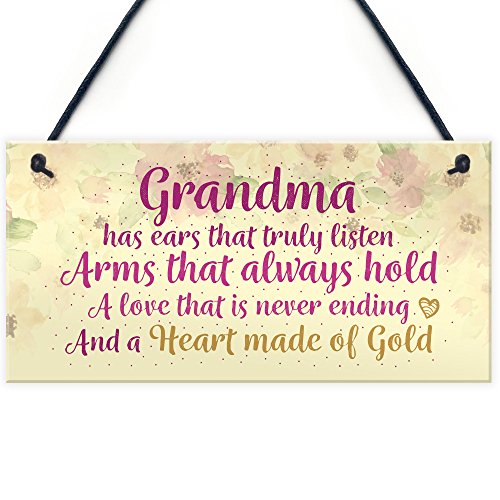 Xld Store Heart Of Gold Grandparent Grandma Gran Nan Plaques Floral Signs Birthday Gift Keepsake #TOP29