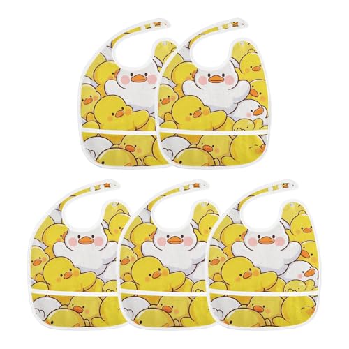 Cute Cartoon Duck Drool Bibs Set Travel Must Haves Cotton 2 Pack Burp Cloths and Bibs Travel Must Haves3
