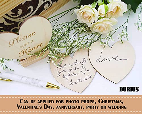 100 Pcs Small Wooden Hearts For Crafts - 3'' Wooden Tags For Crafts, Heart Shaped Wooden Ornaments - Plain Wooden Hearts For Birthday And Decorations - Wooden Small Hearts For Cards And Embellishments #TOP4