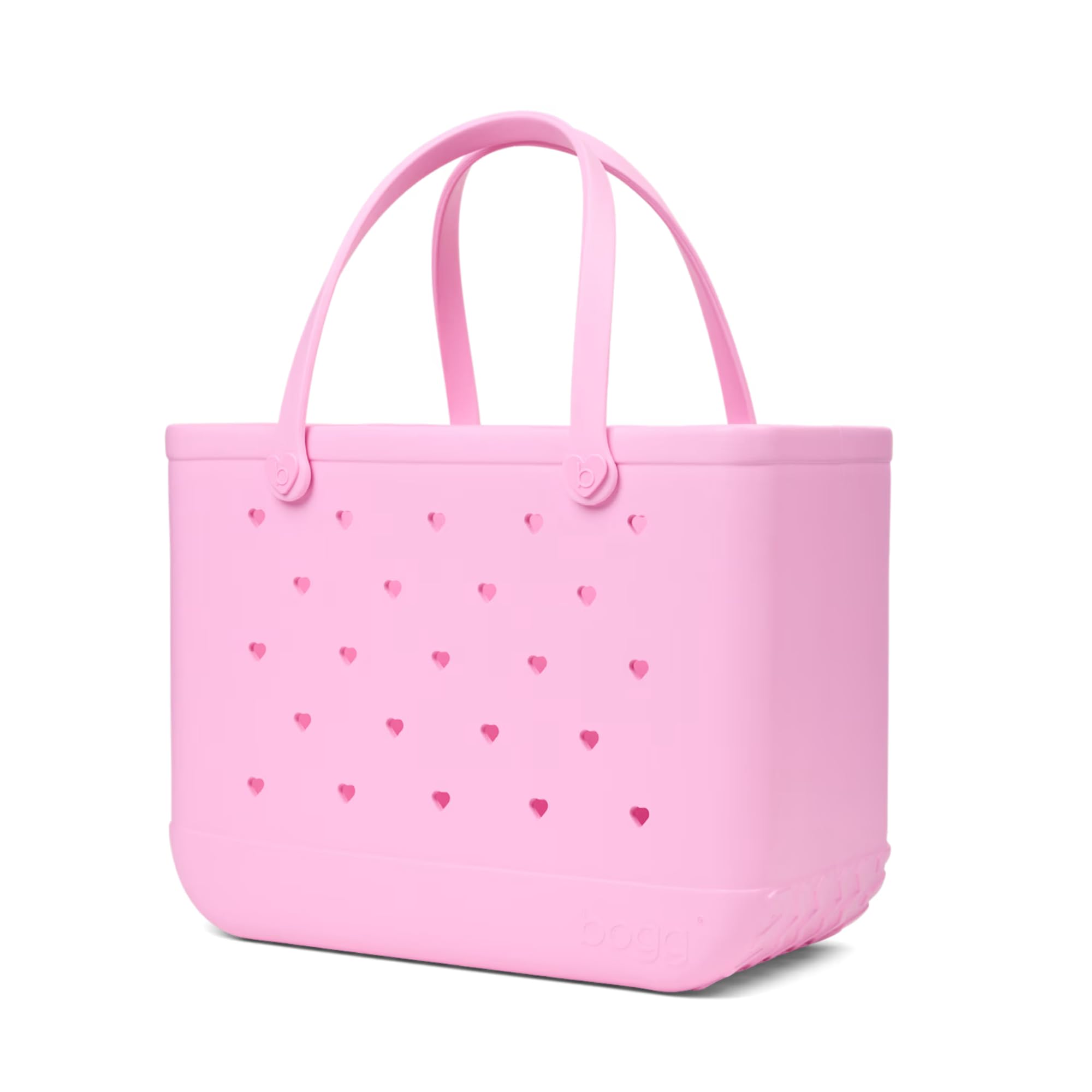 BOGG BAG Original Large Tote – 19” x 14” x 9” – Durable, Washable, Tip-proof – Beach, Pool, Boat, Work, Sports (Pink Taffy Cutout Hearts)