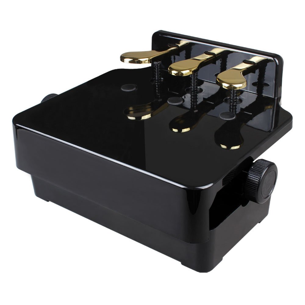 Piano Pedal Extender Footstool 3 Pedals Design for Kids and Beginners Wide Adjustable Range (Black)