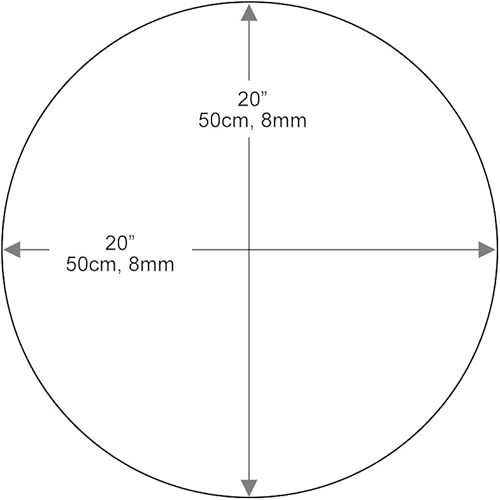 Miniatura 3 de Mesa redonda de cristal de 20 pulgadas, templada, 38 pulgadas de grosor, vidrio pulido a lápiz
