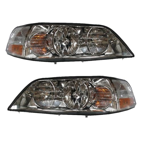 Image of TRQ 2 Piece Headlight Assembly Set Driver & Passenger Side Compatible with 2003-2004 Lincoln Town Car FO2502184 FO2503184