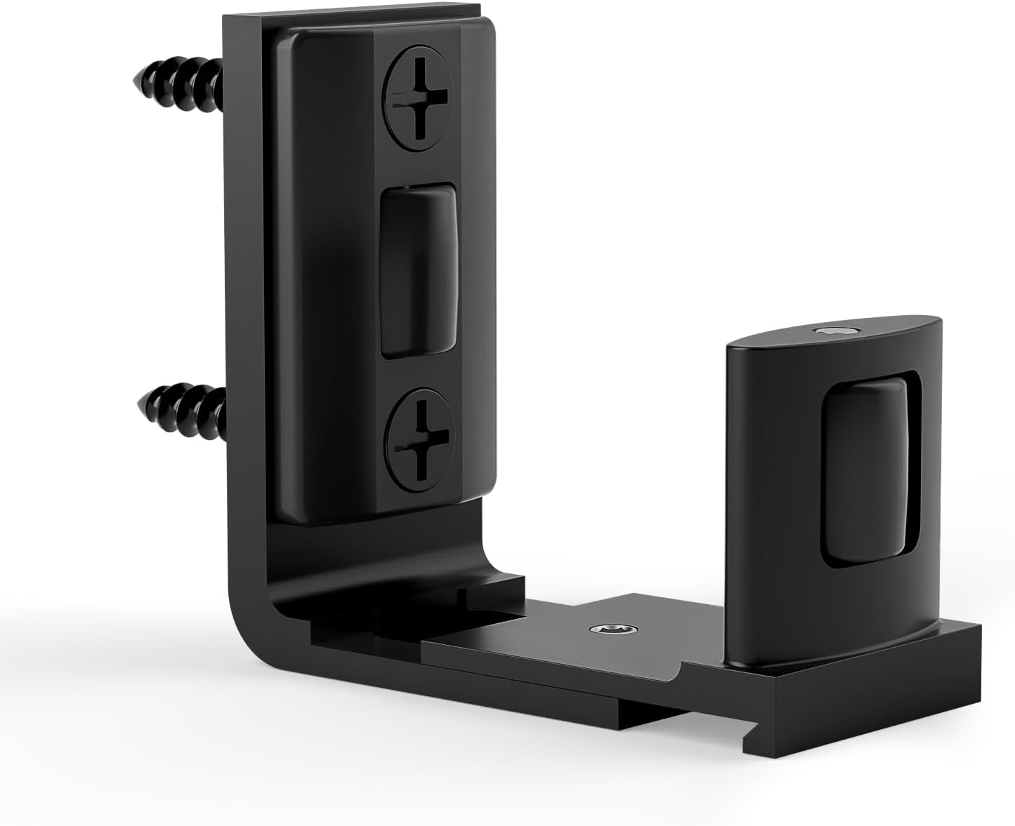 Sliding Barn Door Floor Guide for Bottom, Adjustable U Shape Flush Flat Bottom Design,Wall Mount Barn Door Guide,Matte Black,1Pcs