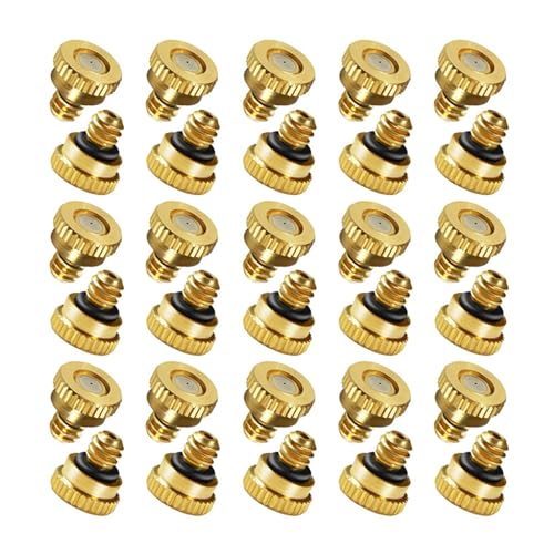 KUWAN 30pcs Brass Misting Nozzles for Cooling System 0.023