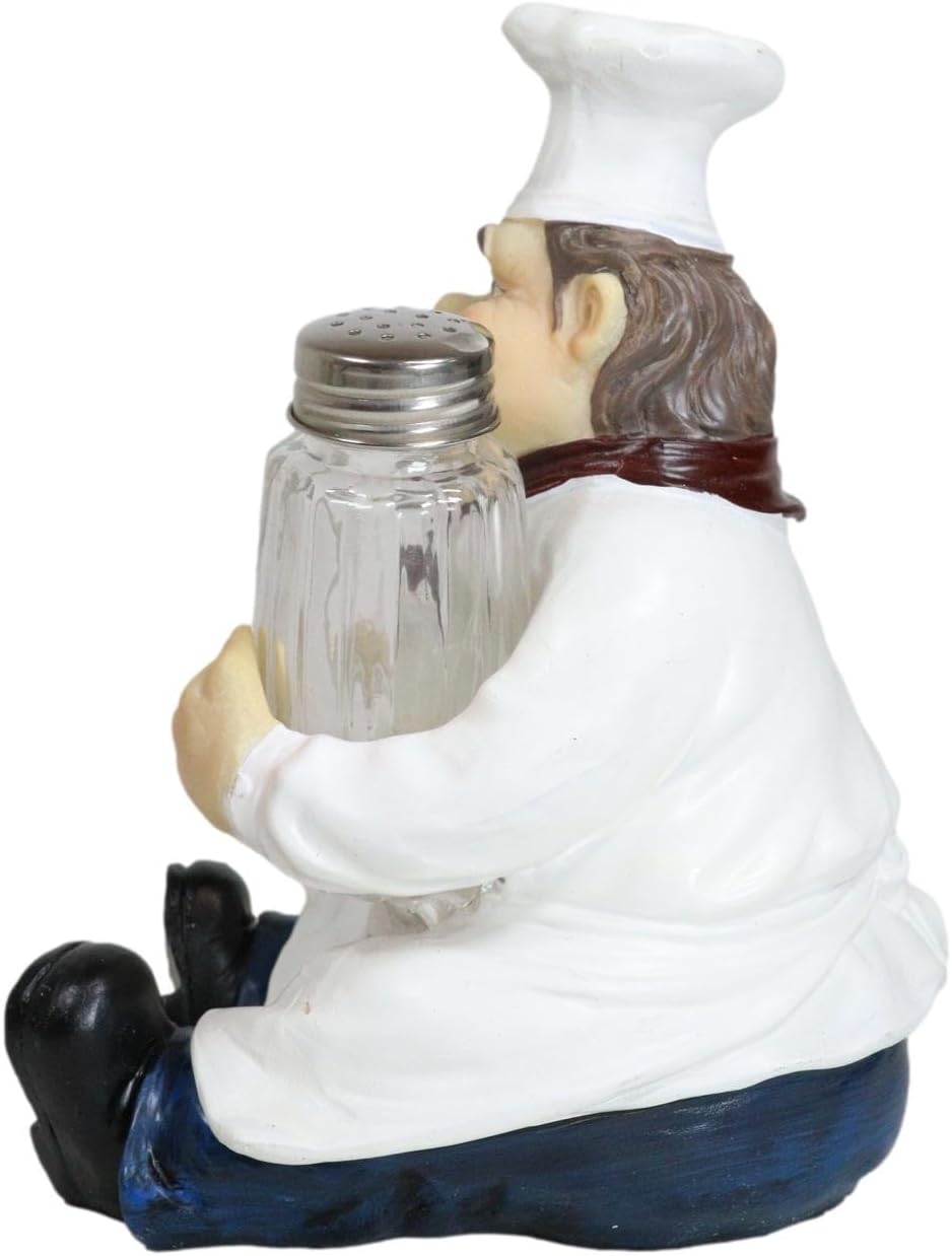 Ebros Italian Head Chef Mario Salt And Pepper Shakers Holder Figurine As Decorative Kitchen Dining Centerpiece Decor For Chefs Cooks Bistro Restaurant Themed Statue (Set Of 2)