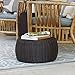 Household Essentials Handwoven Resin Storage Stool Ottoman, 16