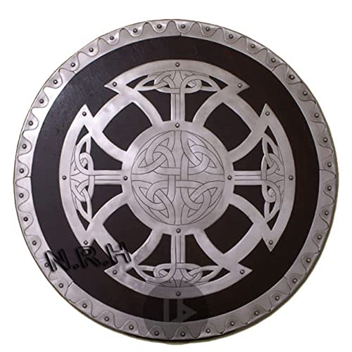 Nautical Replica Hub Medieval Viking Round Shield Warrior Shield Wooden Round Armor shield for Halloween