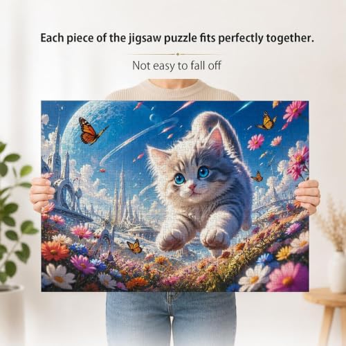 Chat Papillon Fleur 1000 Pièces Mini Puzzle pour Adultes Décoration Maison – vue 7