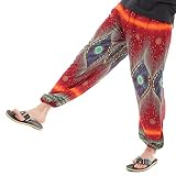 [沖縄技研] アジアンパンツ サルエルパンツ アラジンパンツ メンズ レディース ユニセックス エスニック ロングパンツ ピーコック (ピーコックレッド)