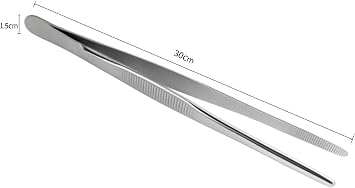 Busstier Stainless Steel Professional Chef Tweezers 30cm Ergonomic Design Durable Kitchen Tongs Ideal for Cooking Meat BBQ and Cake Decorating