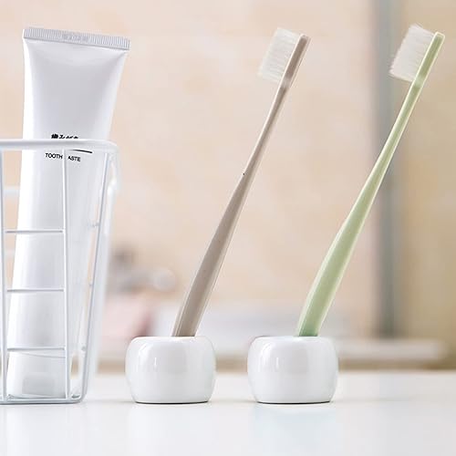 Miniatura 10 de Savagrow 4pcs mini cerámica cepillo de dientes titulares pareja blancoazulgrisrosa cepillo de dientes de baño titular soporte