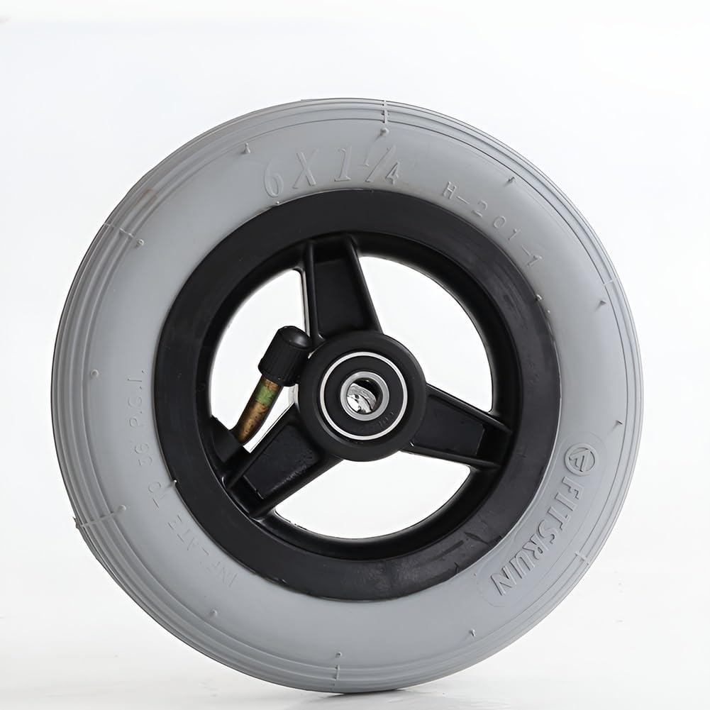 1 Par de Ruedas Delanteras de Repuesto para Silla de Ruedas de 6 pulgadas, Accesorio para Silla de Ruedas Manual de 6 x 1 1/4, Inflables Neumáticos, Ruedas para Andador