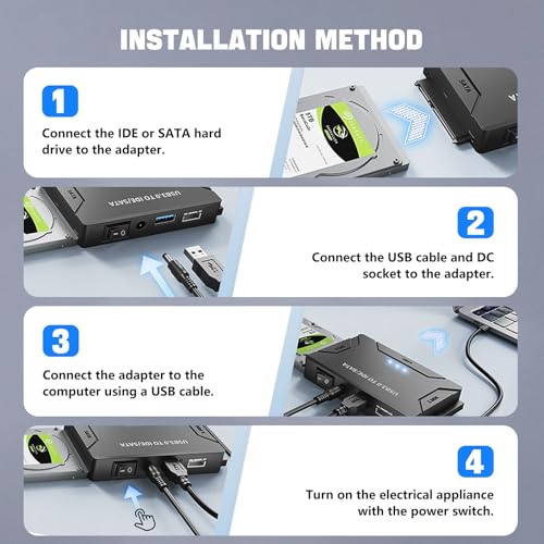 Adaptador Universal USB 3.0 a SATA/IDE para Disco Duro miniatura 6