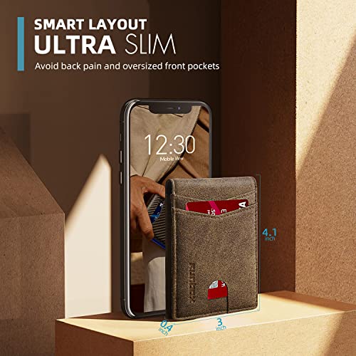 Runbox Wallet For Men Slim 11 Credit Card Holder Slots Bifold Leather Rfid Wallet Blocking Small Thin Men's Wallet Minimalist Front Pocket Large Capacity Gift Box Carbon #TOP2