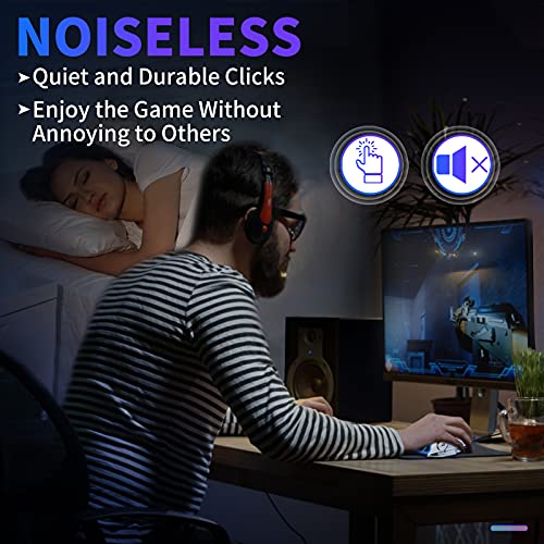 Letgoall Silent Click Gaming Mouse, Wired Computer Mouse With Rgb Backlit, 4 Adjustable Dpi Up To 3200, Ergonomic Gamer Mouse With High Precision Sensor For Windows Pc & Laptop #TOP2