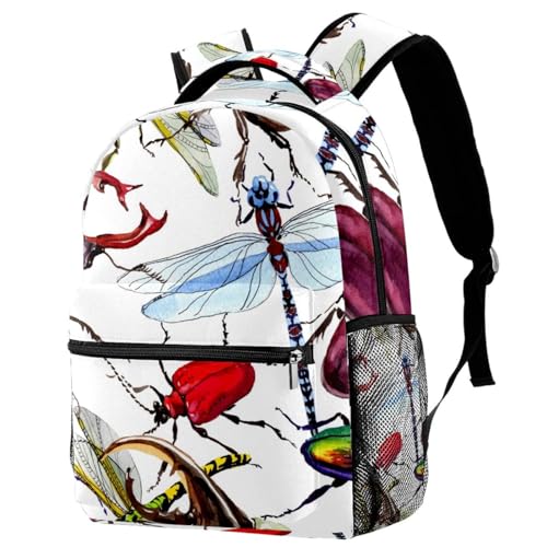 Sac à dos d'école insectes multicolore 29x20x40cm pour ados et voyages décontractés