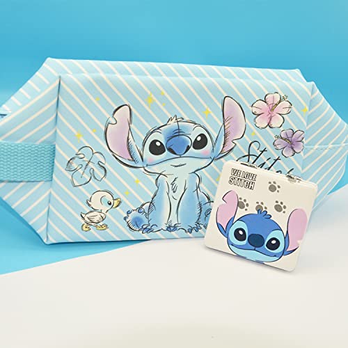 Stitch Travel Cosmetic Pouch, Large Capacity Cartoon Zippered PU Bag, Foldable Makeup Accessories Organizer and Storage for Women and Girls - Image 4