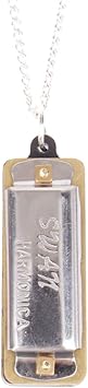 Dresden New Cute Swan Mini Harmonica 4 Hole 8 Tone Necklace Silver