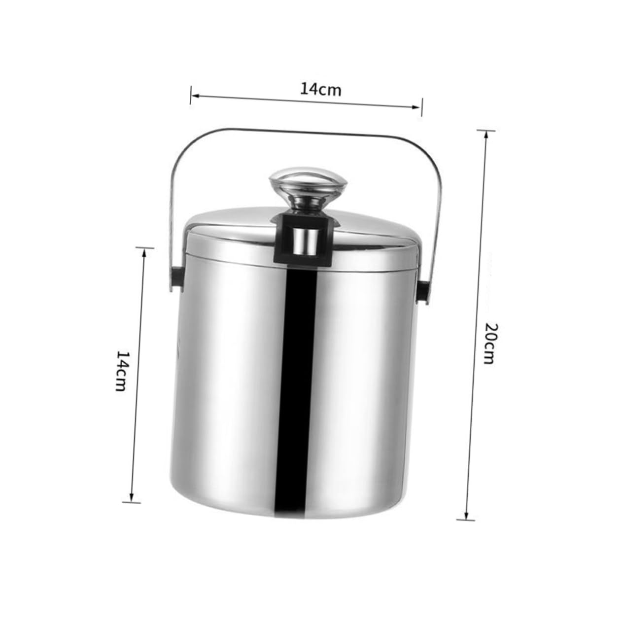 CIYODO Stainless Steel Ice Bucket Large Cooler 1.3l Portable Bar Accessory Random Style