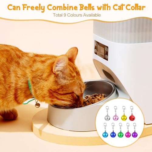 Cat Collar Bell Pet Bells for Cat Dog Collar, 9 Pack Small Dog Puppy Pet Bells for Collars with 1Pack Keychain