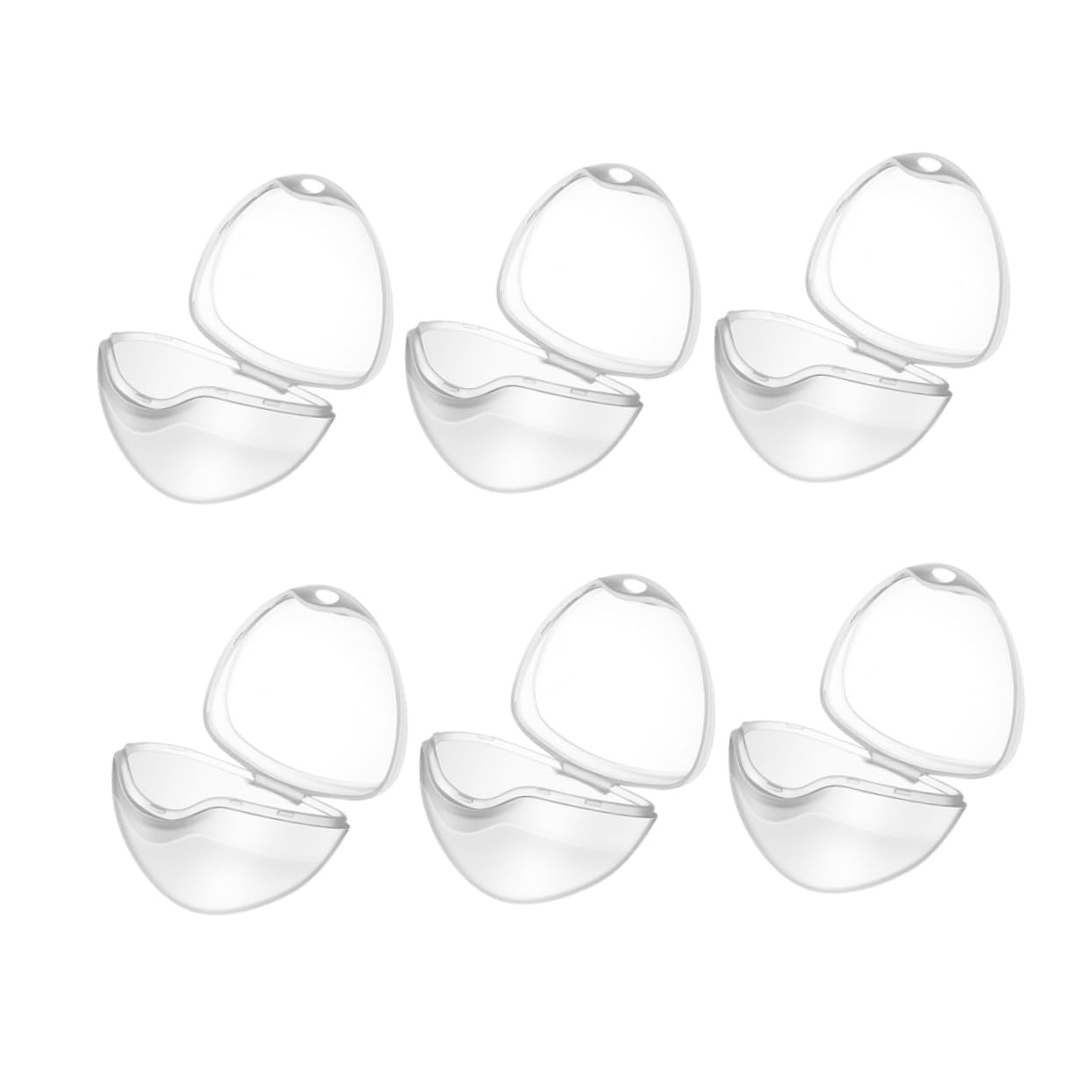 Vaguelly 6Pcs Transparent Pacifier Holder Case Soothing Storage Box Durable and Easy to Clean Keeps Pacifiers Sanitary for Travel and Everyday Use