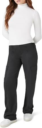 Forever 21 Womens High-Rise Wide-Leg Cargo Pants