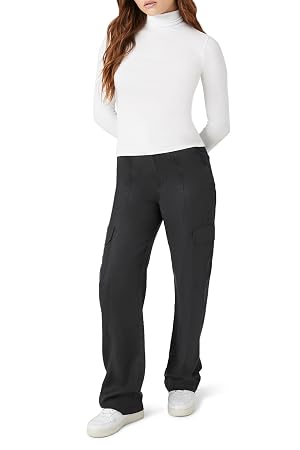 Forever 21 Womens High-Rise Wide-Leg Cargo Pants