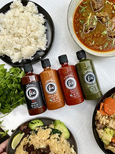 Fix Hot Sauce Variety Pack - Signature Sriracha Sauce, Lemongrass Sriracha, Habanero Ginger, & Hot Hoisin Sauce - Non Gmo, Vegan, Gluten Free, Great On Pizza, Hamburgers & Tacos - 10 Oz, 4-Pack #TOP1