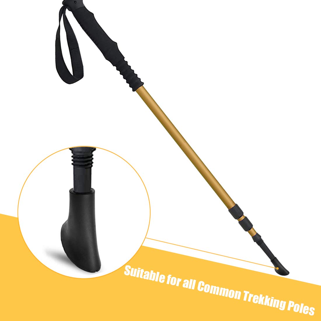 HONGECB Coussinets de Marche Nordique, Embouts pour Bâtons de Marche, Coussinets de Batons Trekking, Caoutchouc Embouts pour Baton de Randonnee, pour Alpinismeet Trekking, 12 pièces, Noir HONGECB Coussinets de Marche Nordique, Embouts pour Bâtons de Marche, Coussinets de Batons Trekking, Caoutchouc Embouts pour Baton de Randonnee, pour Alpinismeet Trekking, 12 pièces, Noir