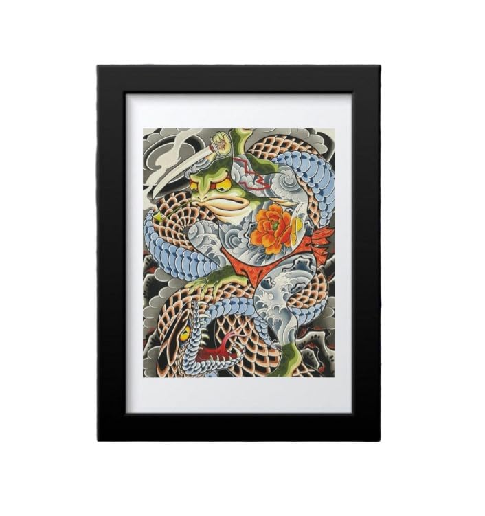 Burny 彫師　ポスター　額付き　ドット絵　タトゥー　絵　アメリカ絵画　アート Amazon.co.jp: アメリカンタトゥー 刺青 ポスター キャンバス