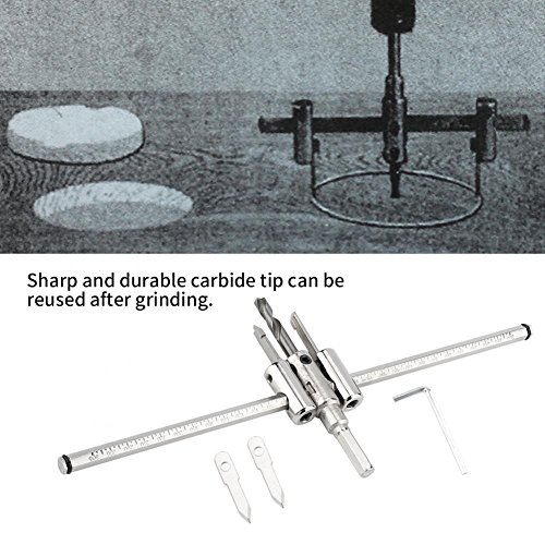Wendry Adjustable Hole Saw Drill Bit Set, 30-300mm Adjustable DIY Woodworking Tool - Image 2