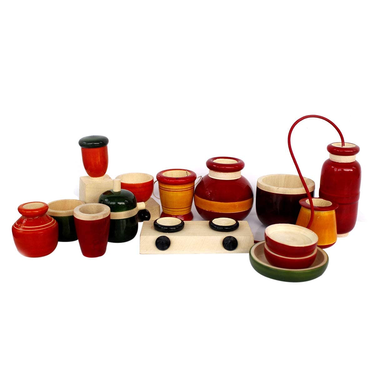 Neotea Wooden Traditional Miniature Gas Kitchen Set for Kids,Girls | Cylinder Stove Rural New Model Modern Cooking Kitchen Toy Set for Toddlers - Eco-Friendly Indian Made Toy- Multicolor Combo 1 Set (B0B1JBNFVW) Amazon Price History, Amazon Price Tracker